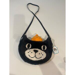 Jellycat Black Cat Shaped Shoulder Bag With Adjustable Strap Plush Material Cute